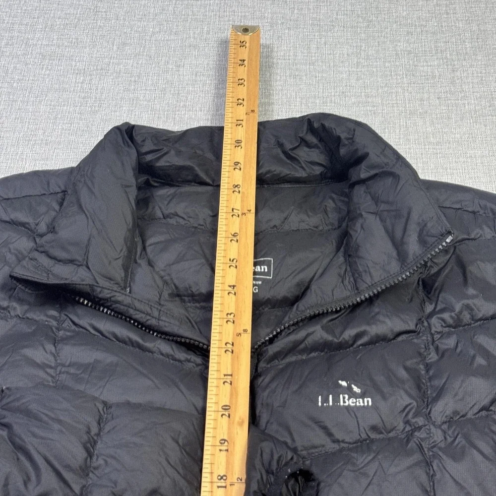 L.L. Bean Goose DownTek Puffer Jacket Mens XL Black Insulated Quilted Full Zip